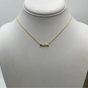Kate Spade "Mom" Script Pendant Necklace‎ Gold Plated New Gift “Say Yes"